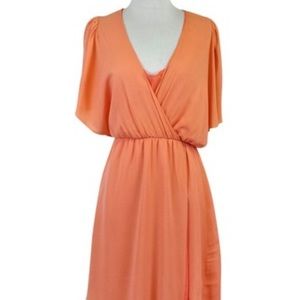 Alice & olivia flowy salmon pink dress